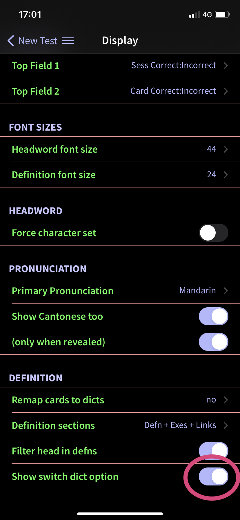 Flashcards - Show switch dict option.PNG
